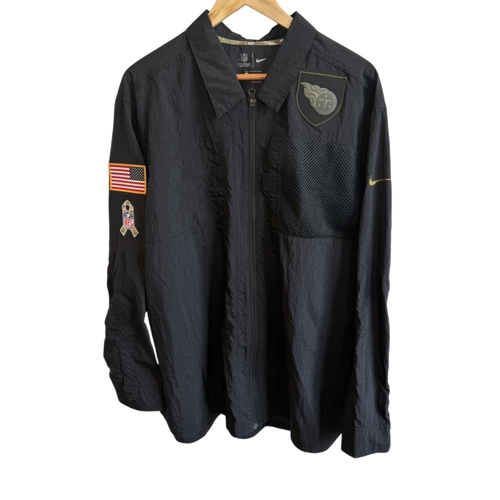Nike NFL On-Field Tennessee Titans Salute to Service Full Zip Blk Jacket Mens XL